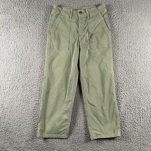 MOTHER Denim Women's The Patch‎ Pocket Private Ankle Jeans 25 Army Green Flaw